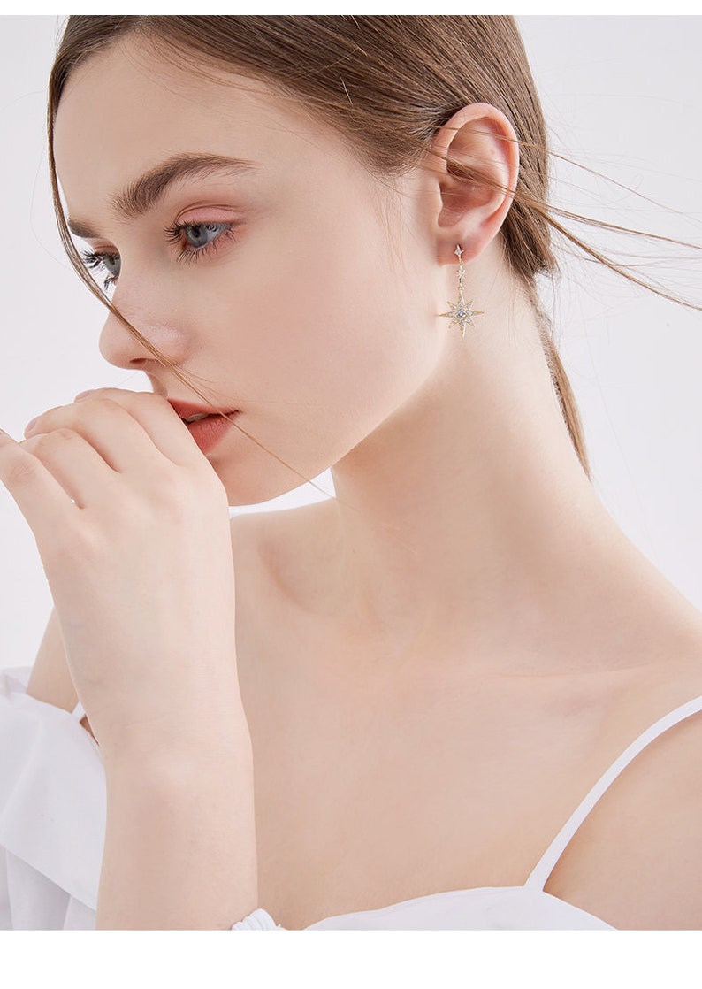Moon and Star Asymmetric Earrings