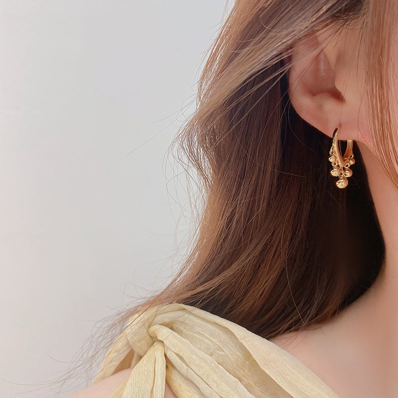 Coin Charm Hoop Earrings
