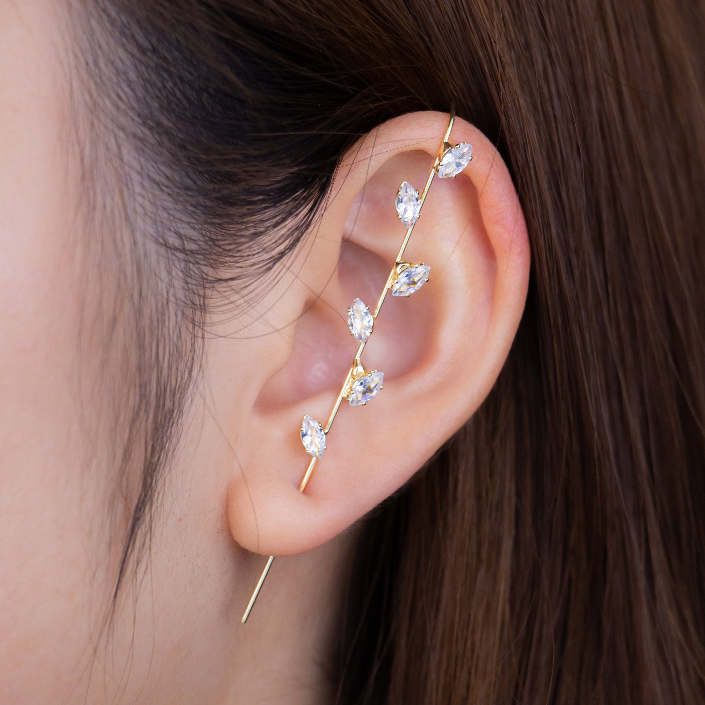Gold/Silver Leaf Ear Pin