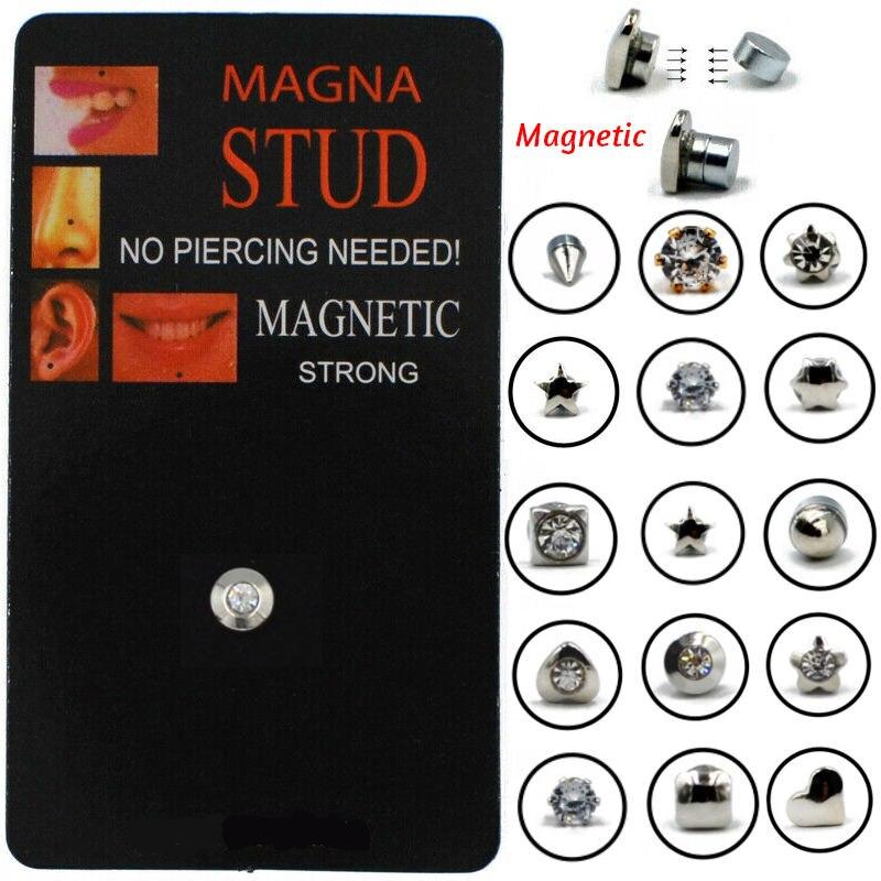 1Pc 13 Styles Non Pierced Magnet Ear Lip Labret Nose Ring Stud Jewelry Magnetic Tunnel Plugs Earring Fake Cheater Piercing 1Pc 13 Styles Non Pierced Magnet Ear Lip Labret Nose Ring Stud Jewelry Magnetic Tunnel Plugs Earring Fake Cheater Piercing