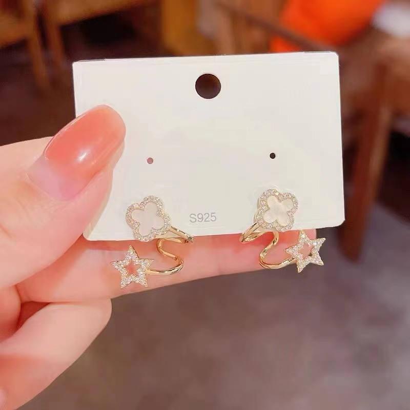 Four-Leaf Clover and Star Earrings