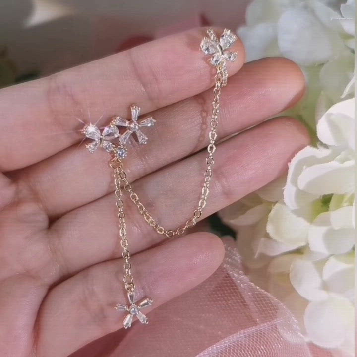 Fluttery Garden Piercing with Ear Cuff