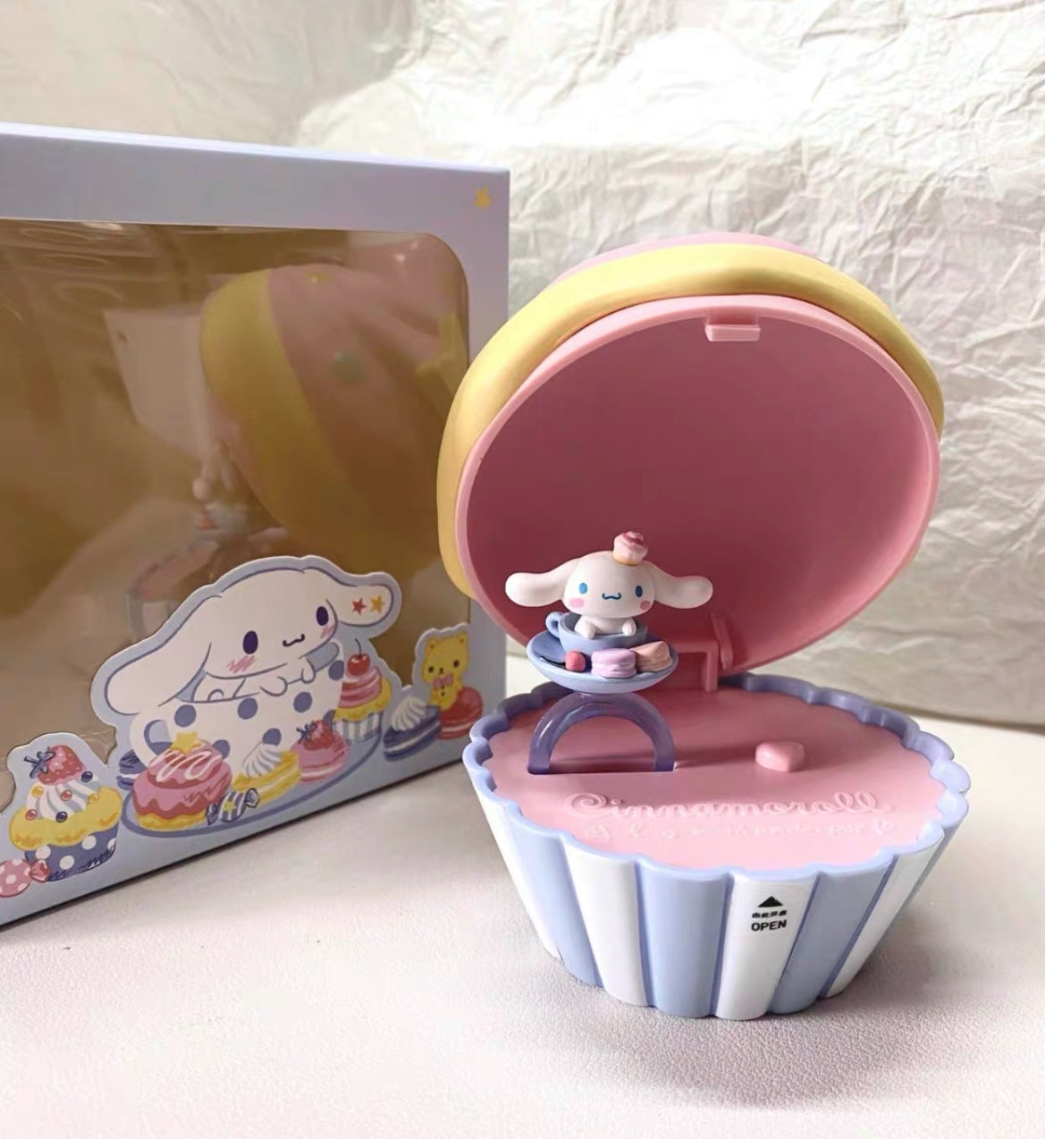 Sanrio Cinnamoroll Ring Cupcake Jewelry Box Surprise Box Toy
