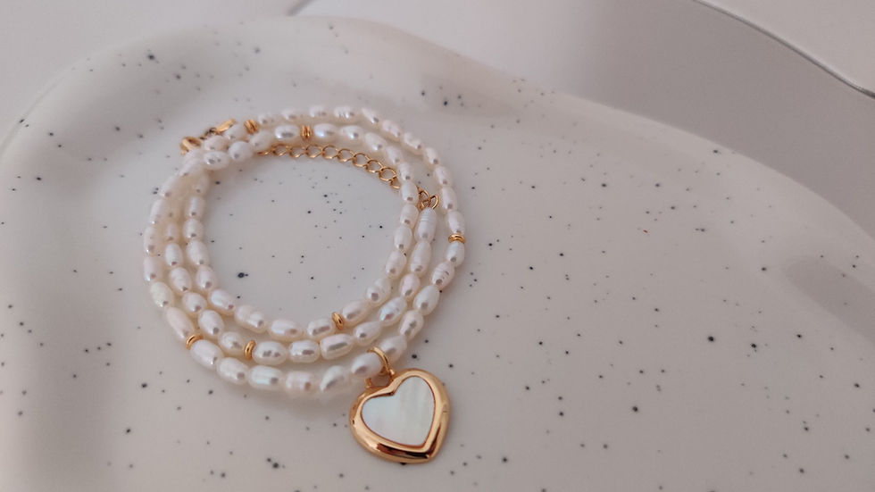 Mother of Pearl Heart Drop Earrings