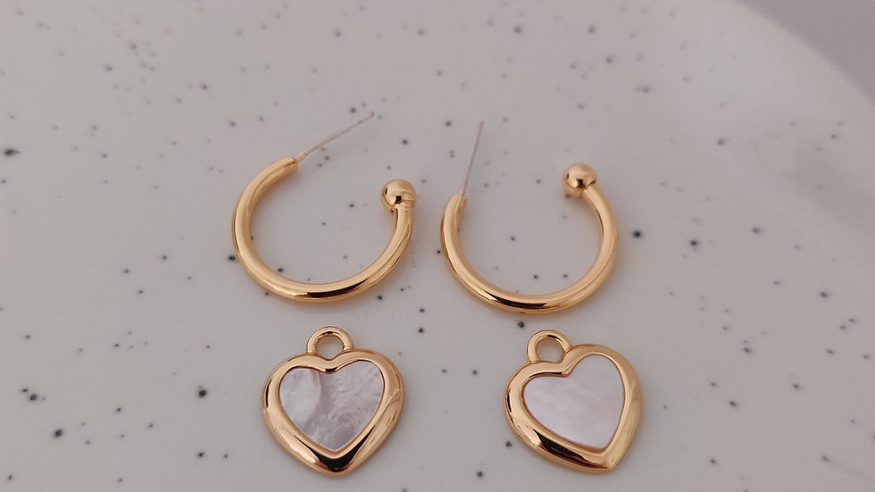 Mother of Pearl Heart Drop Earrings