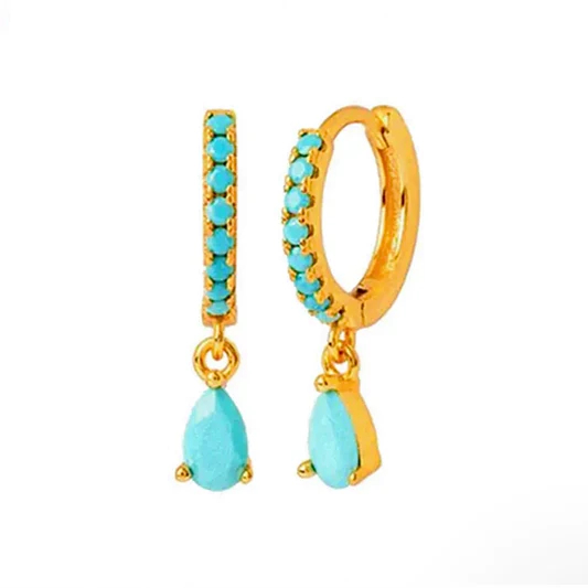Turquoise Pear Earrings