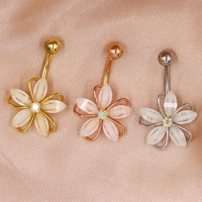 14g Enchanted Flower Belly Ring