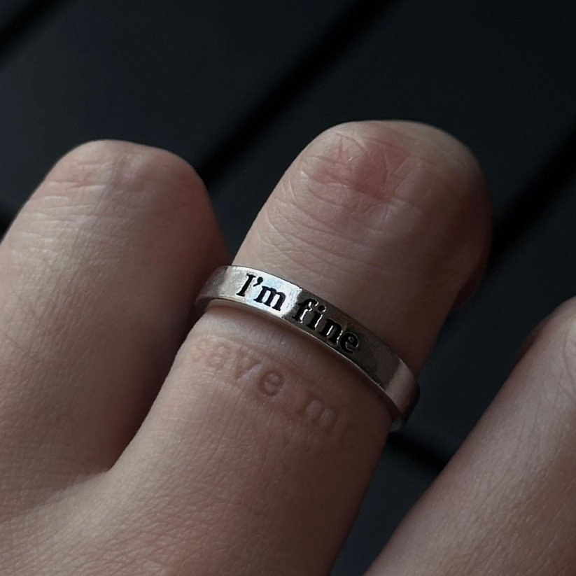 I'm Fine. Save Me. Adjustable Ring