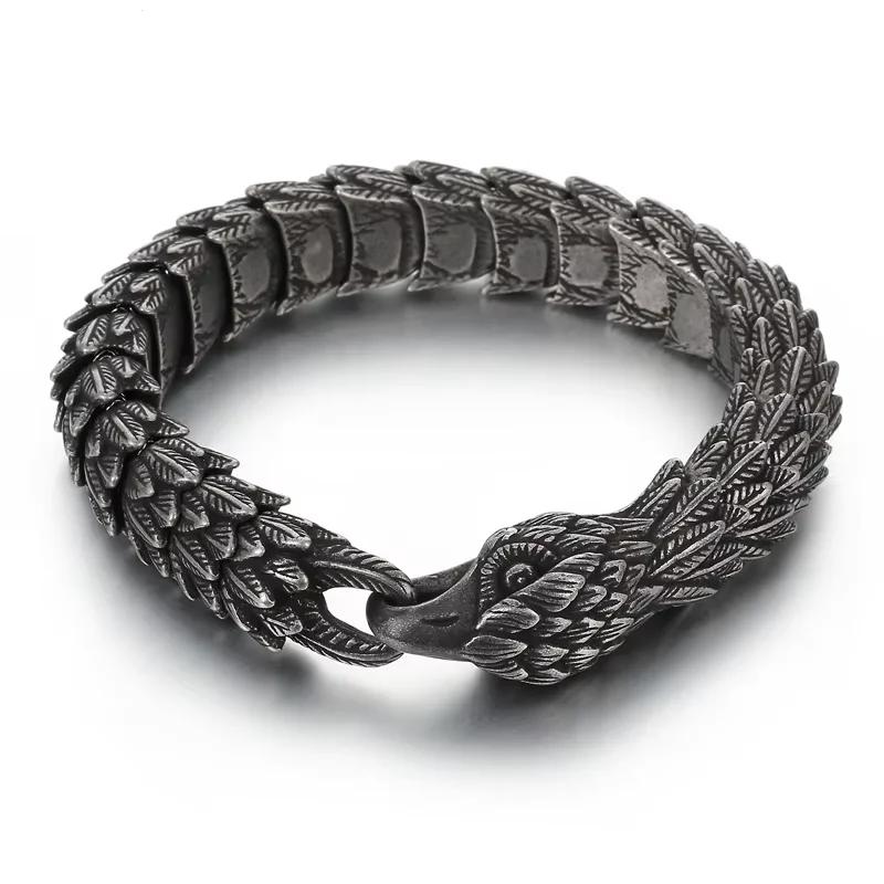 Fongten Punk Owl Bracelet For Men Rotre Black Stainless Steel Charm Man Bracelets Hip Hop Animal Link Chain Bangle Jewelry Fongten Punk Owl Bracelet For Men Rotre Black Stainless Steel Charm Man Bracelets Hip Hop Animal Link Chain Bangle Jewelry