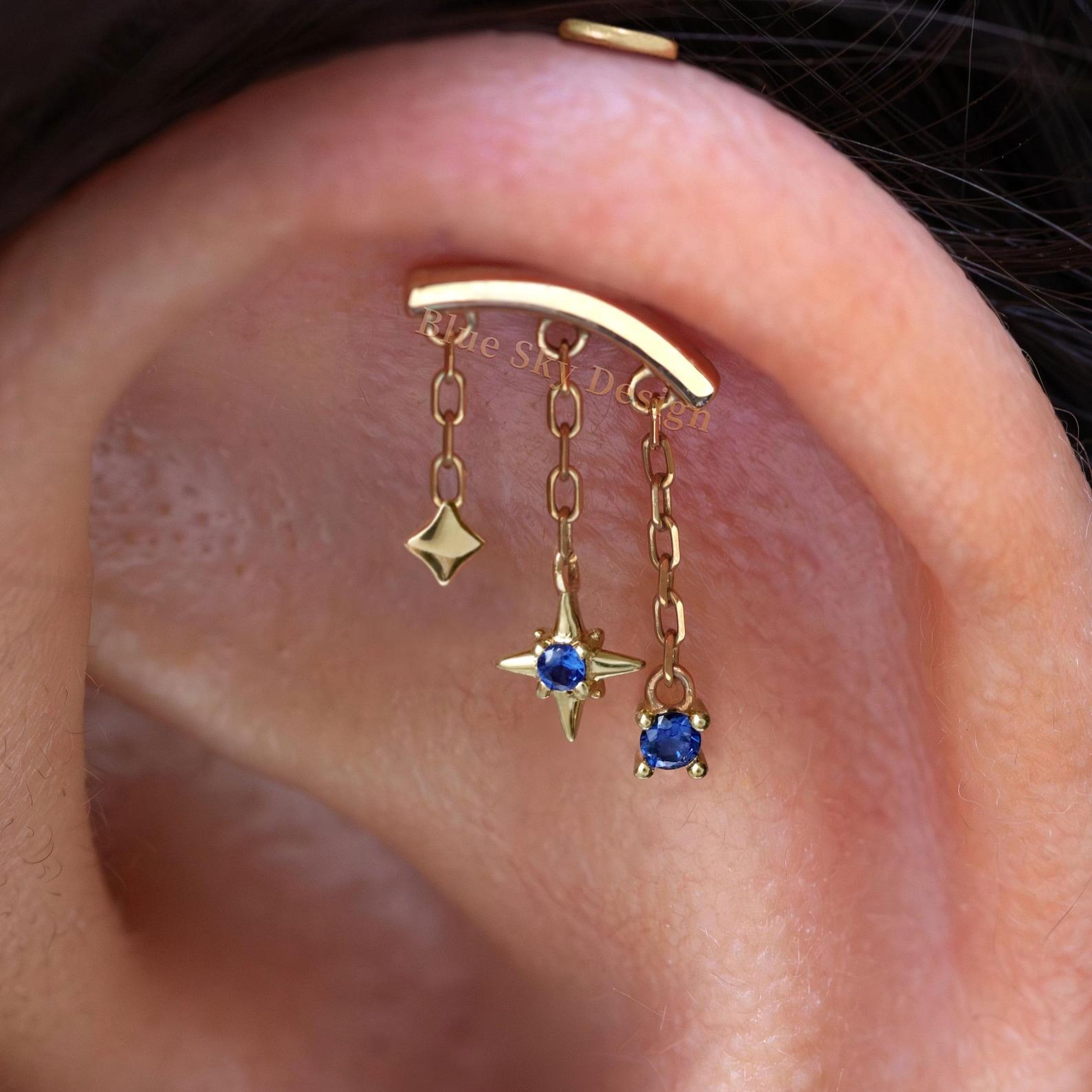 Flat Back Vertical Helix Dangle Earrings Stud For Vertical Helix and Hidden Rook Piercings Flat Back Vertical Helix Dangle Earrings Stud For Vertical Helix and Hidden Rook Piercings