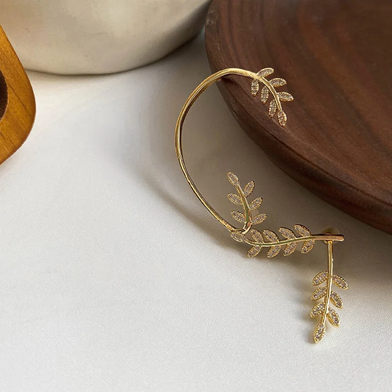 Leaf Cuff Wrap Earrings