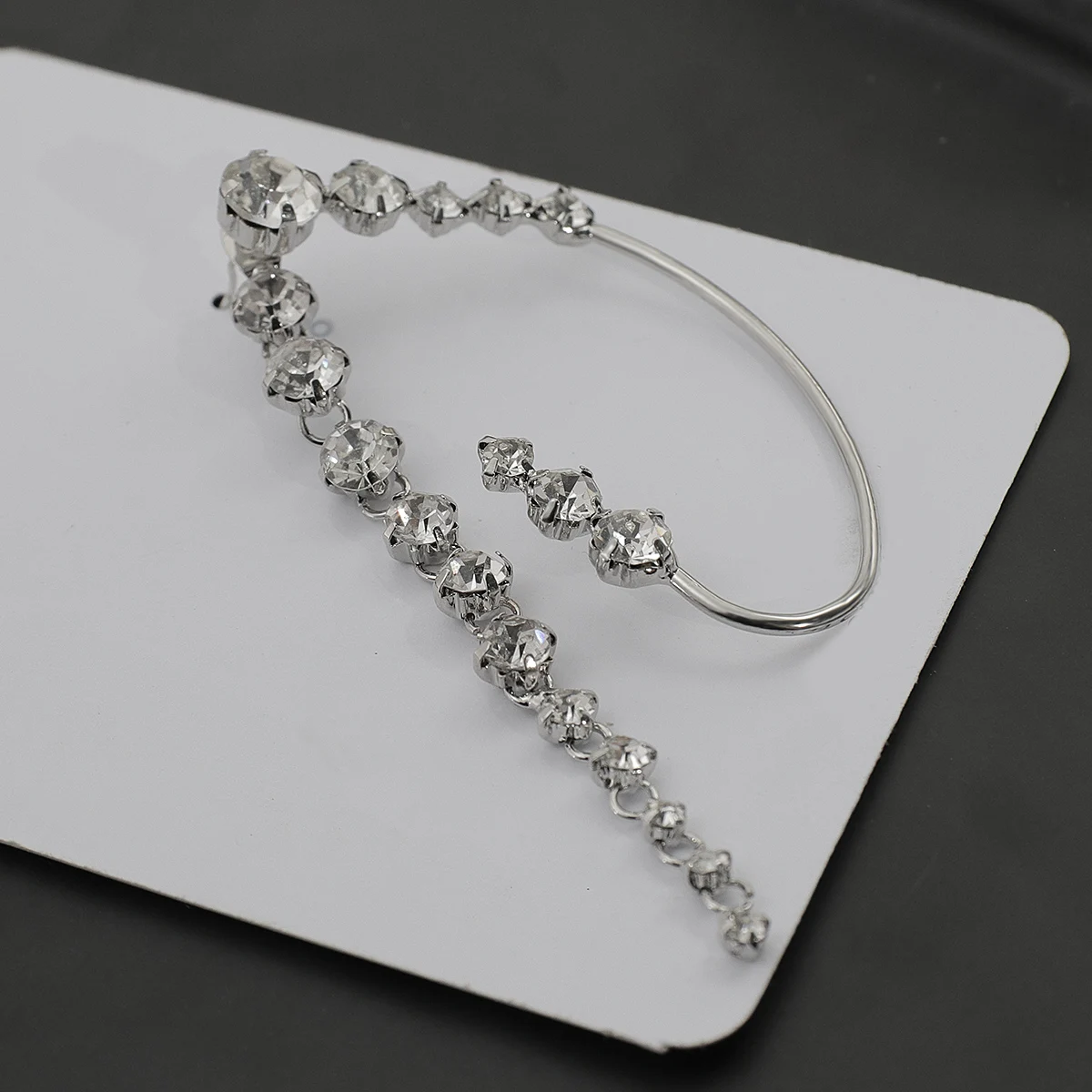 Silver Chandelier Zircon Earrings
