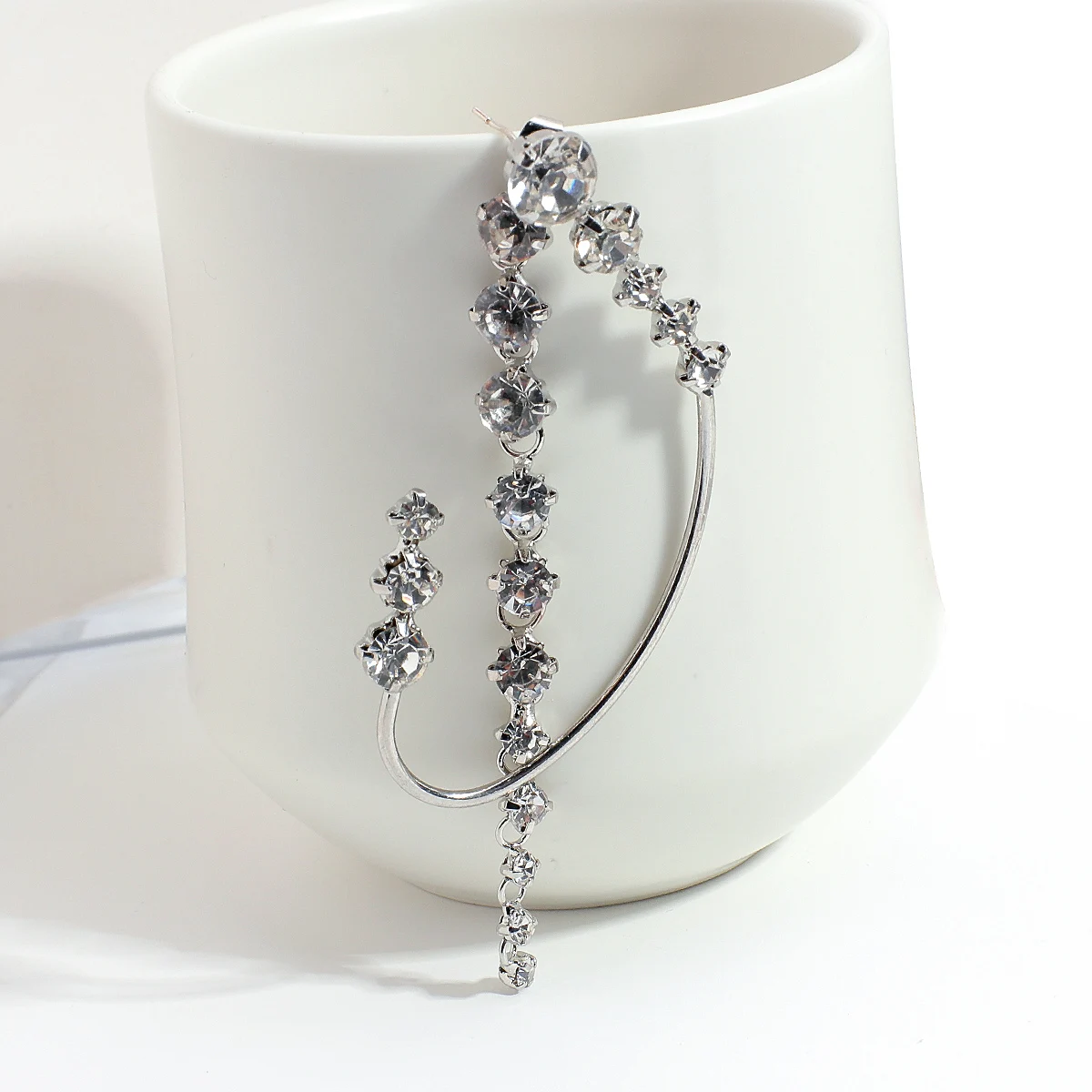 Silver Chandelier Zircon Earrings