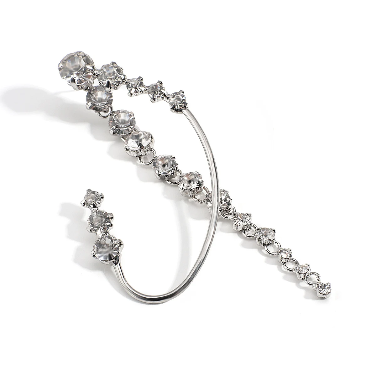 Silver Chandelier Zircon Earrings