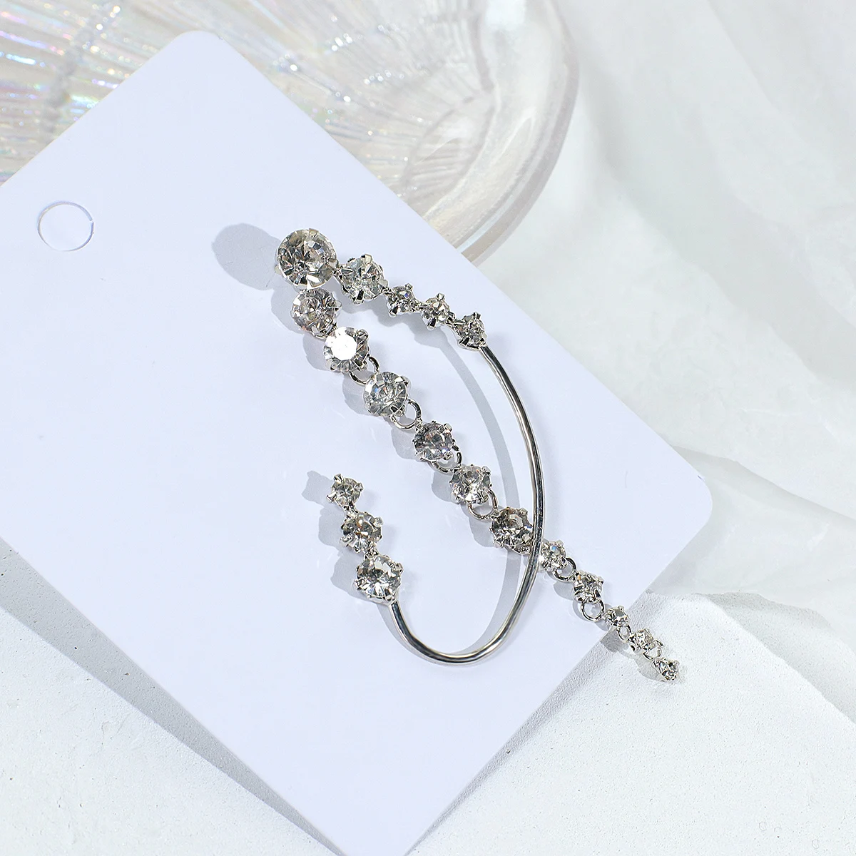 Silver Chandelier Zircon Earrings