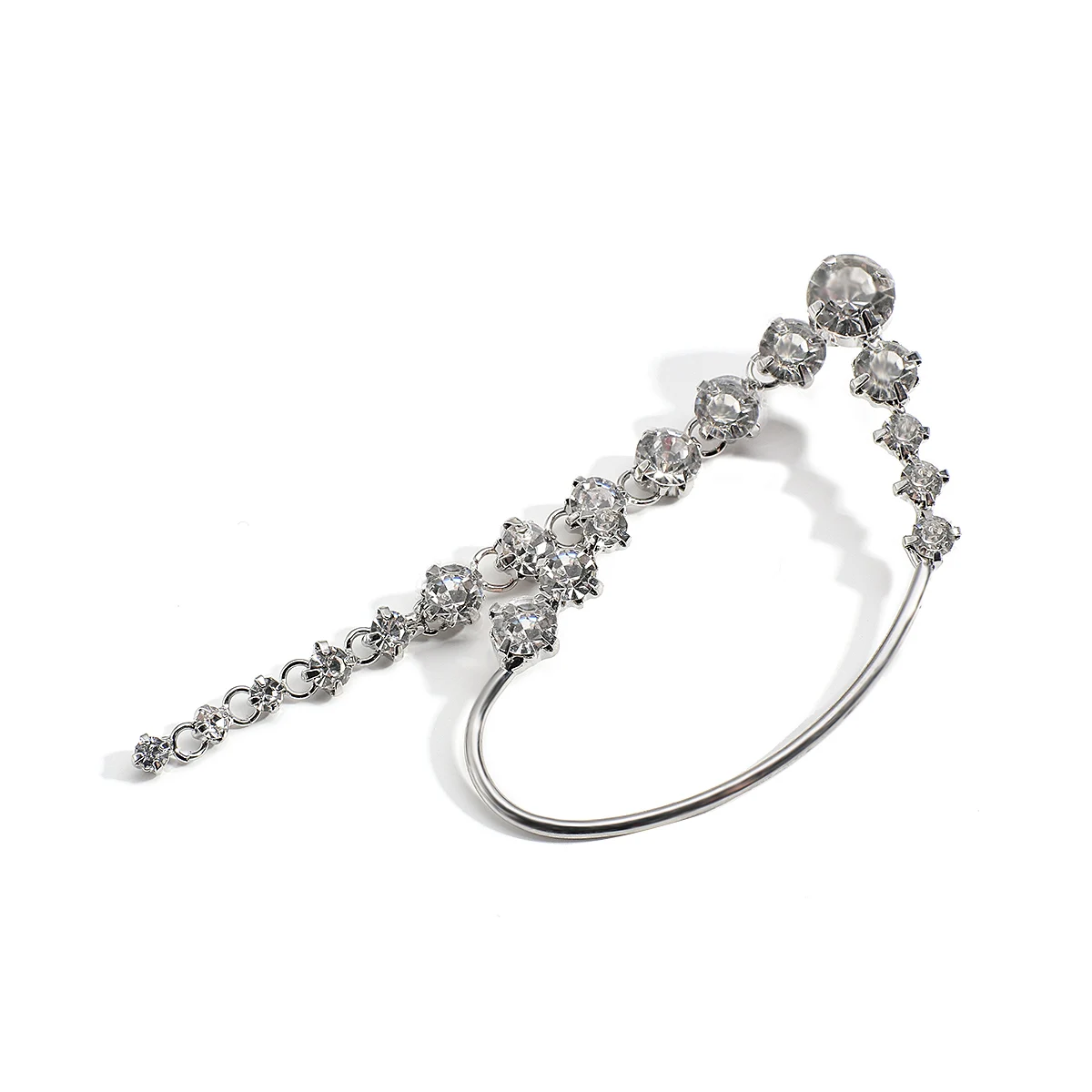 Silver Chandelier Zircon Earrings