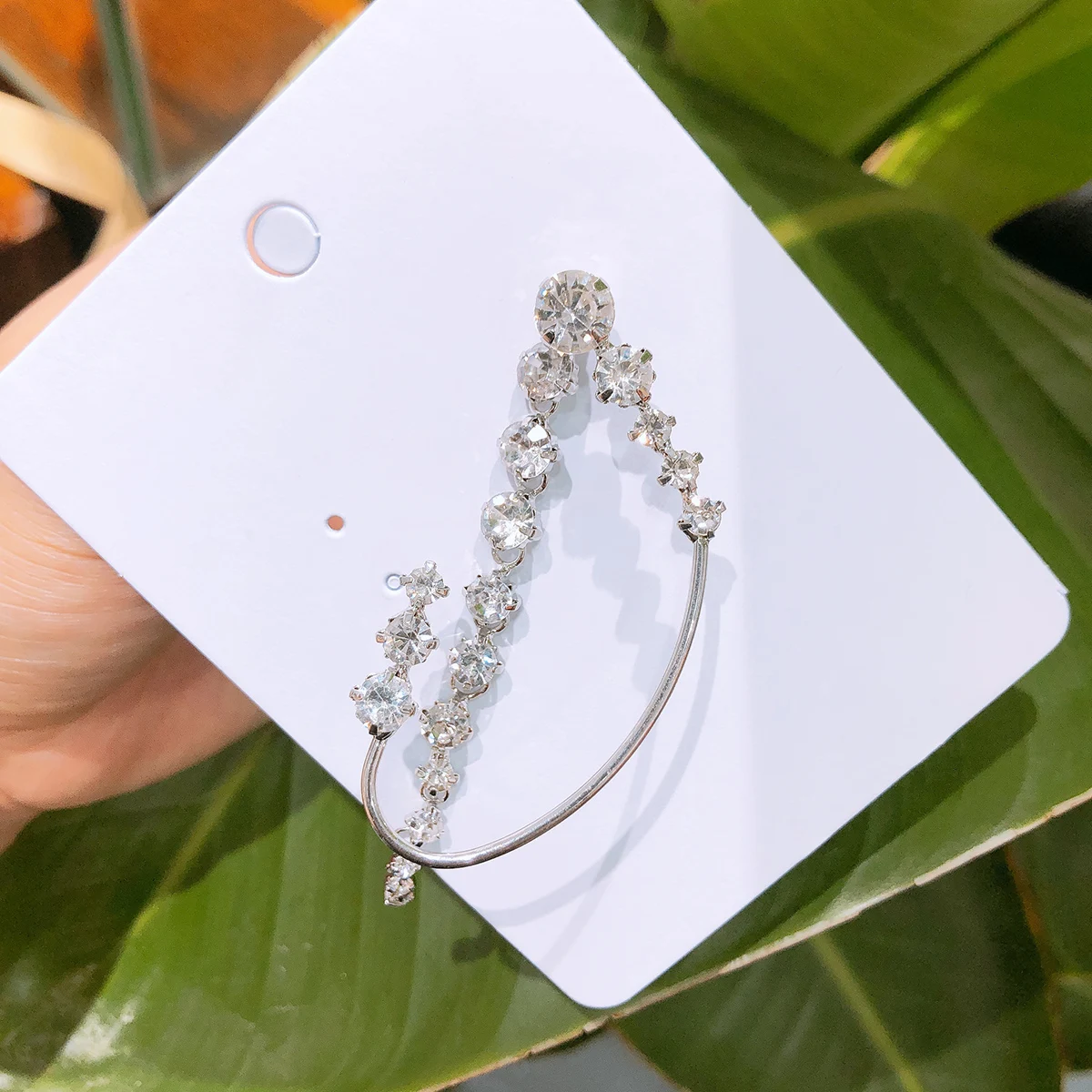 Silver Chandelier Zircon Earrings