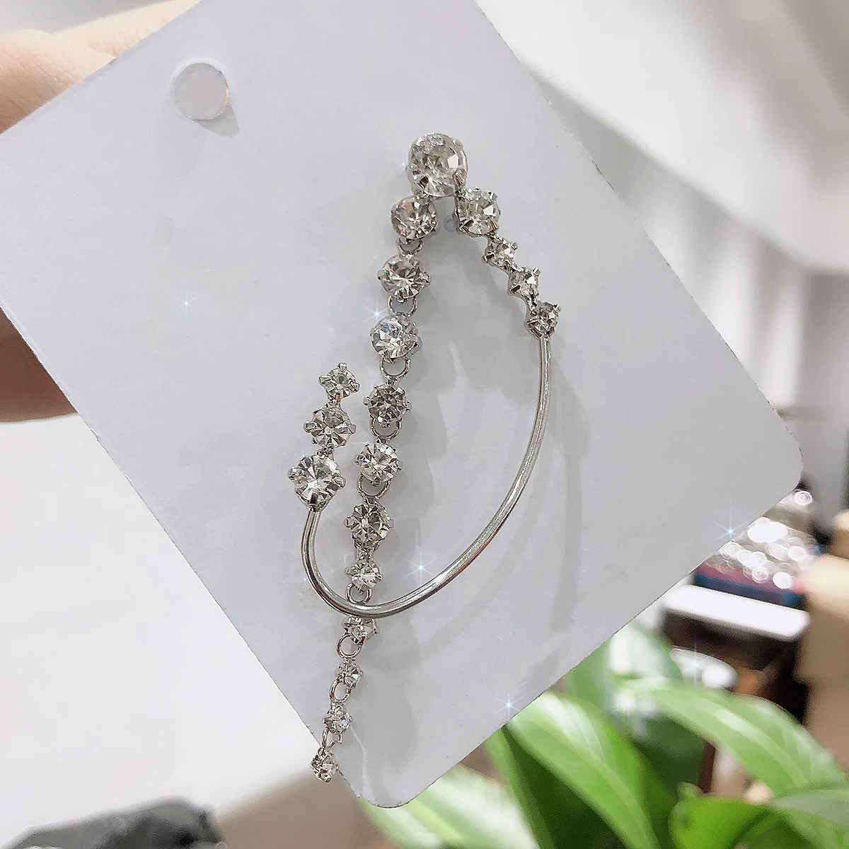 Silver Chandelier Zircon Earrings