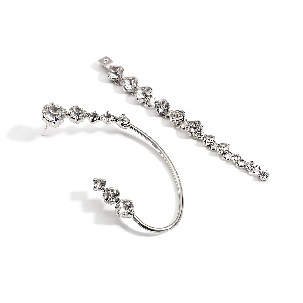 Silver Chandelier Zircon Earrings