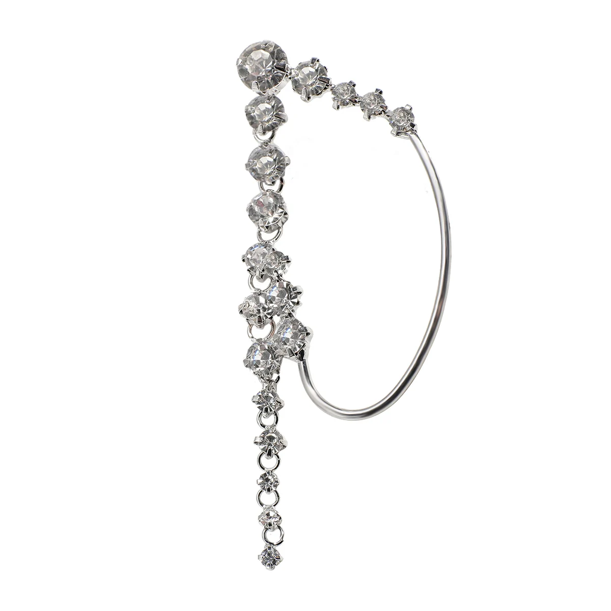 Silver Chandelier Zircon Earrings