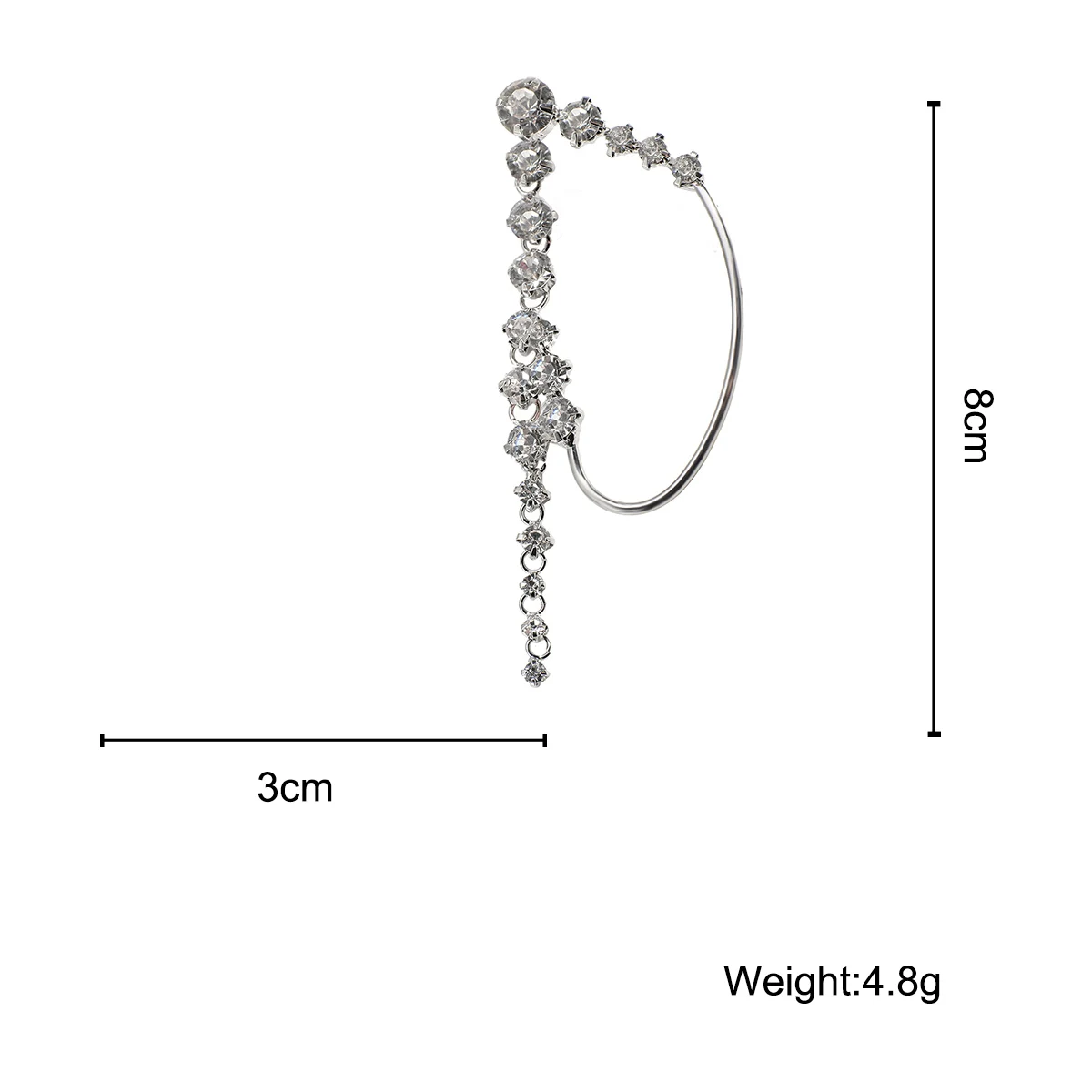 Silver Chandelier Zircon Earrings