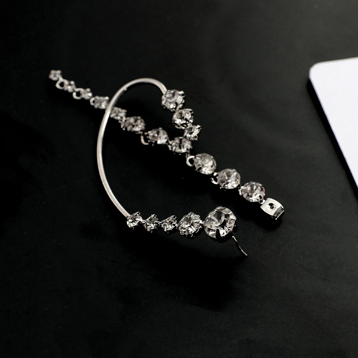 Silver Chandelier Zircon Earrings