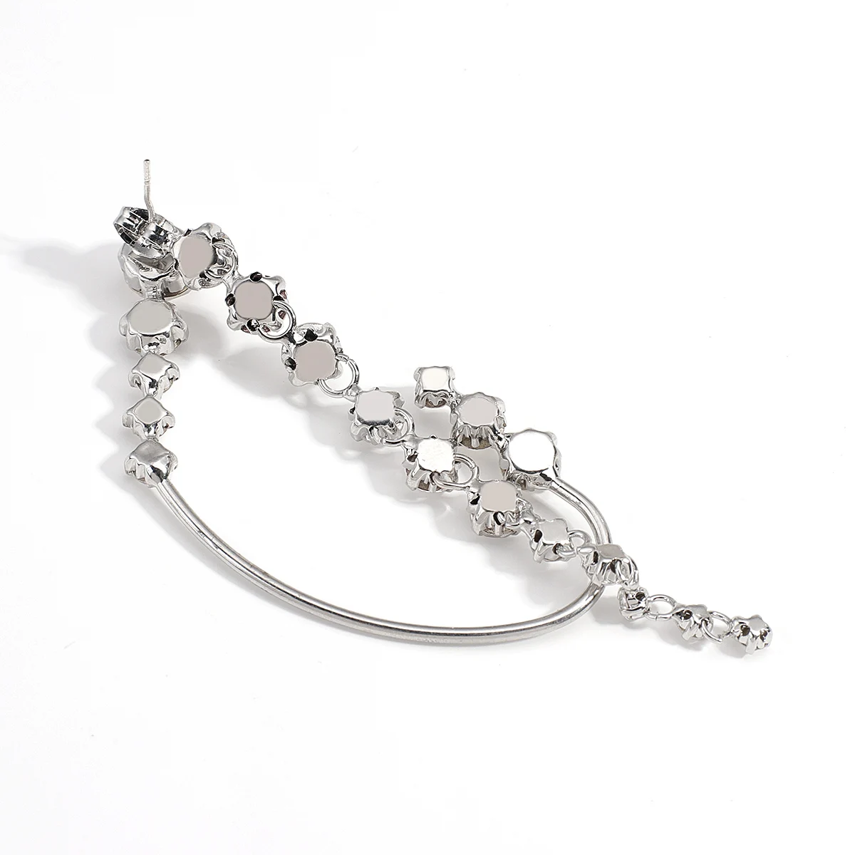 Silver Chandelier Zircon Earrings