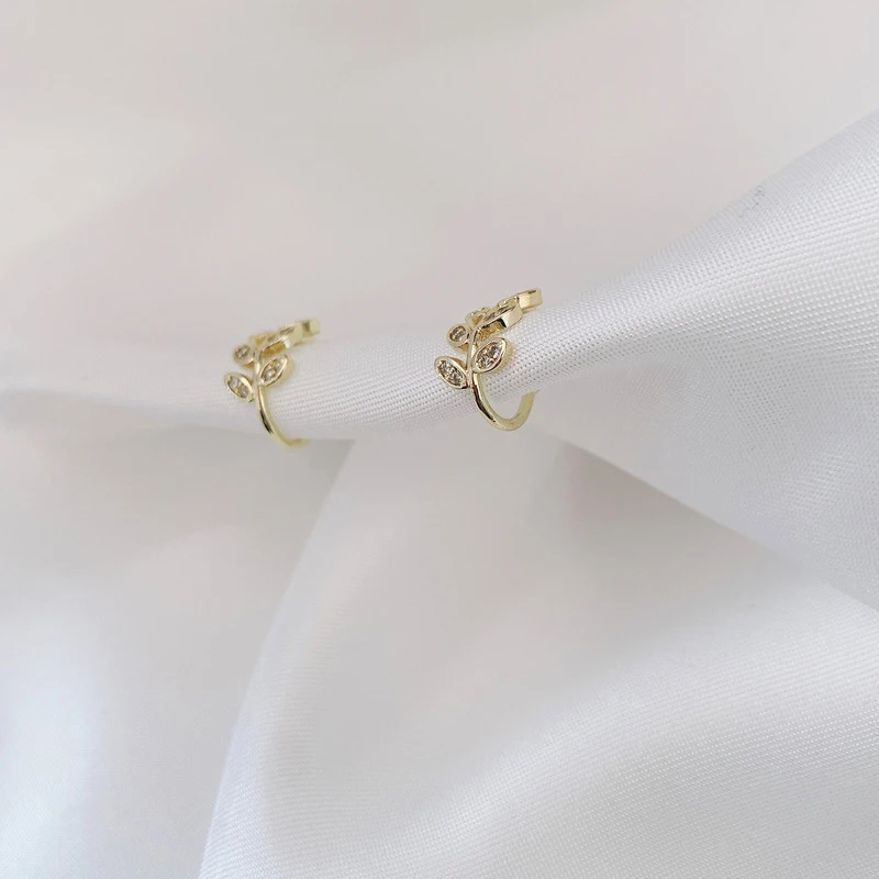 Golden Leaves Cuff Earrings