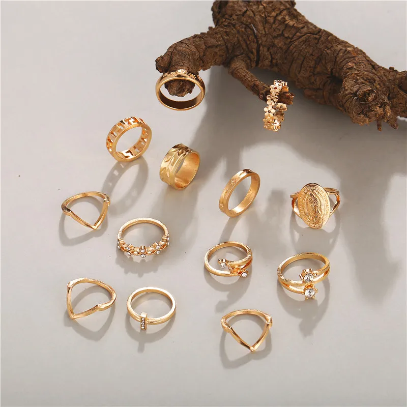 Vintage Gold Star Knuckle Rings For Women