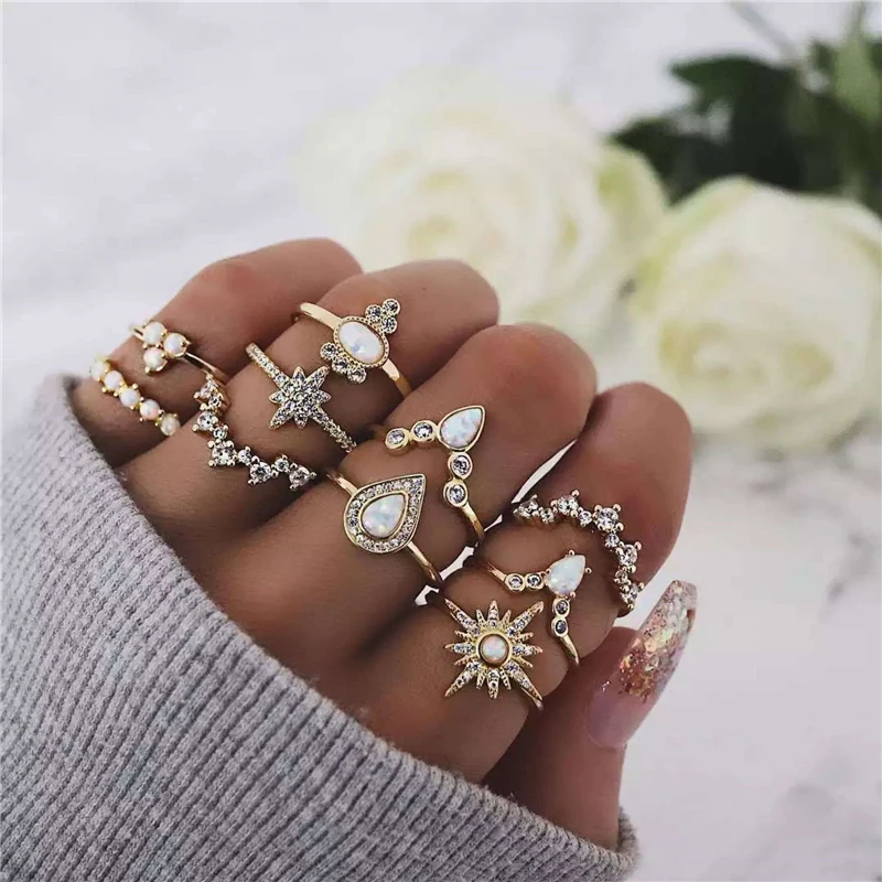 Vintage Gold Star Knuckle Rings For Women