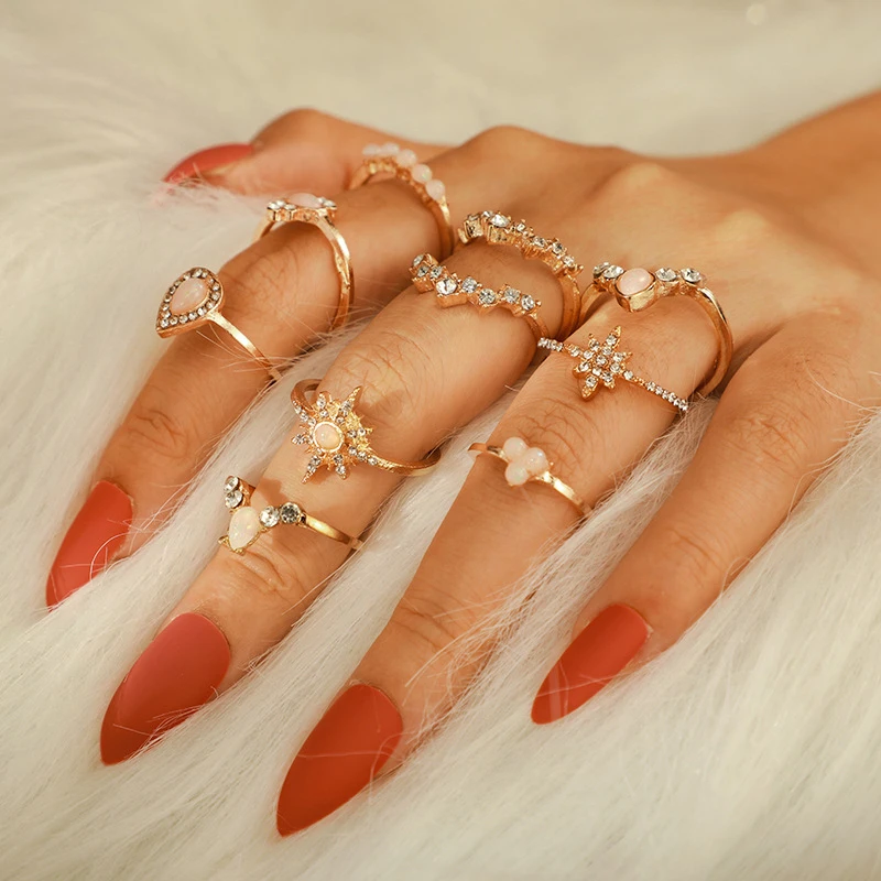 Vintage Gold Star Knuckle Rings For Women