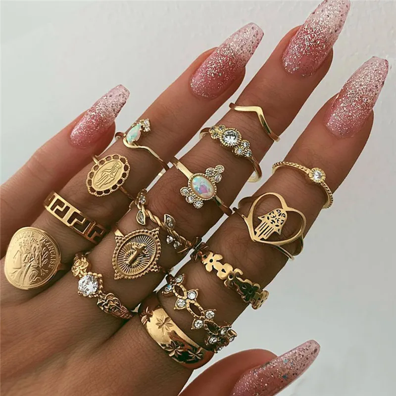 Vintage Gold Star Knuckle Rings For Women