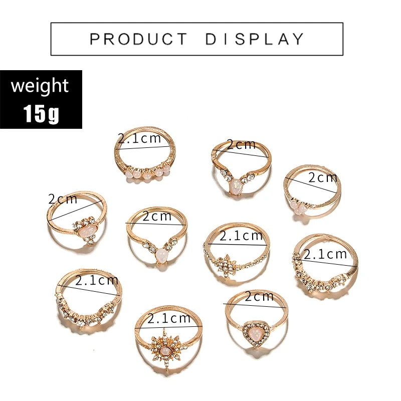 Vintage Gold Star Knuckle Rings For Women