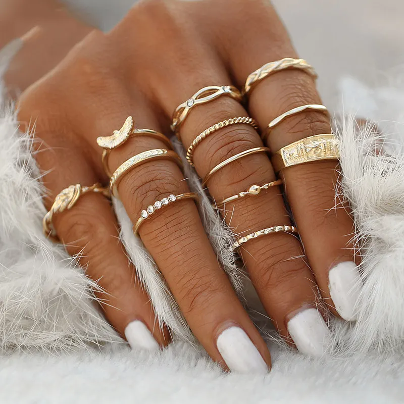 Vintage Gold Star Knuckle Rings For Women