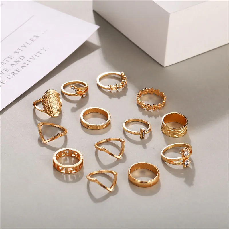 Vintage Gold Star Knuckle Rings For Women