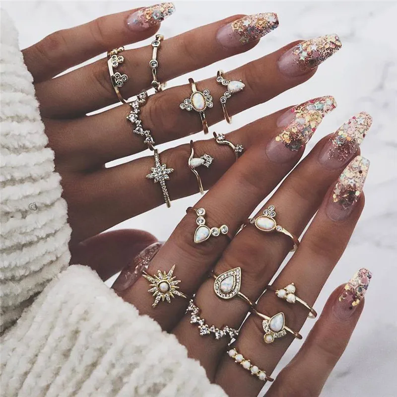 Vintage Gold Star Knuckle Rings For Women