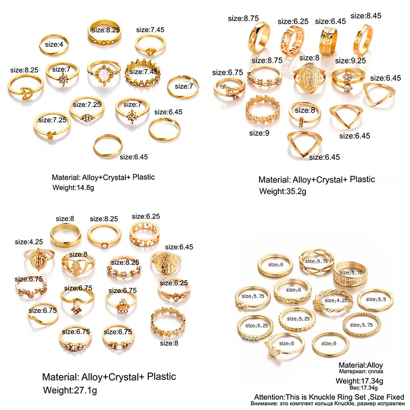 Vintage Gold Star Knuckle Rings For Women