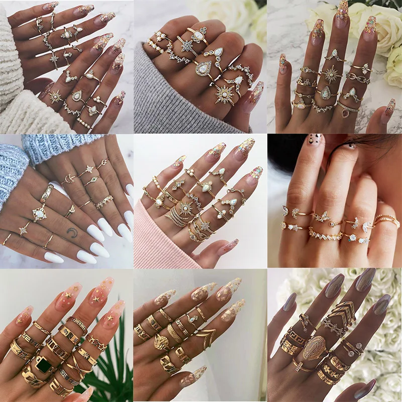 Vintage Gold Star Knuckle Rings For Women