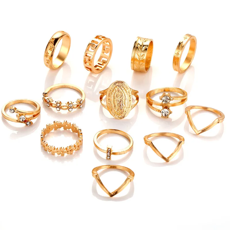 Vintage Gold Star Knuckle Rings For Women