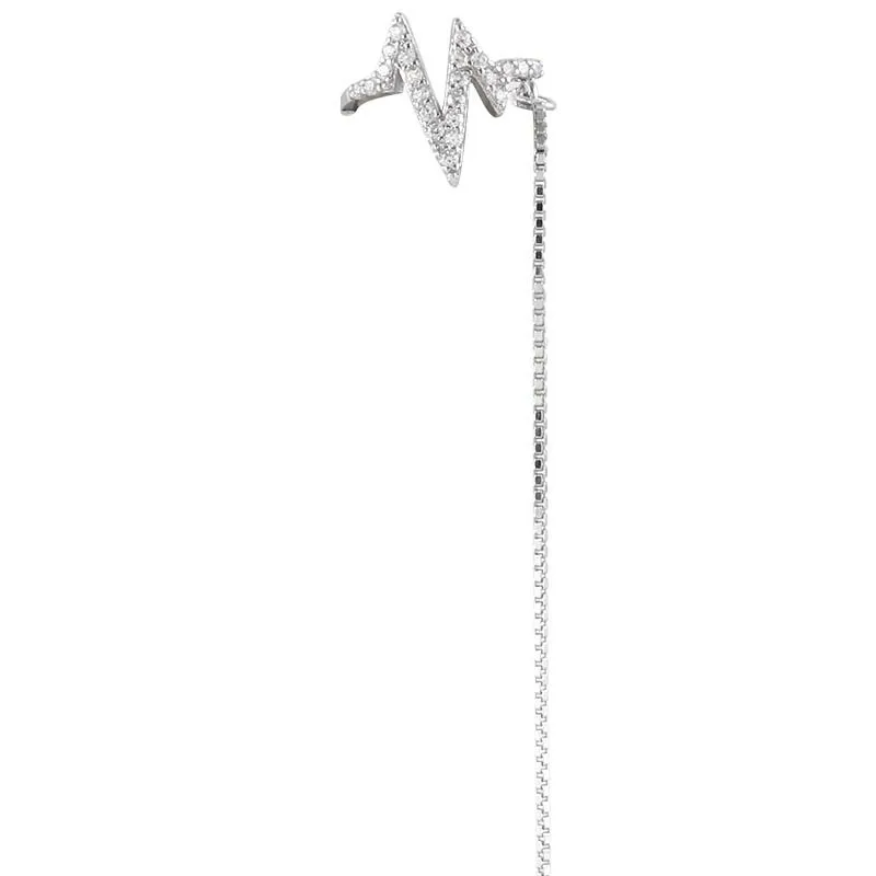 Waveform Cuff Earring with Chain