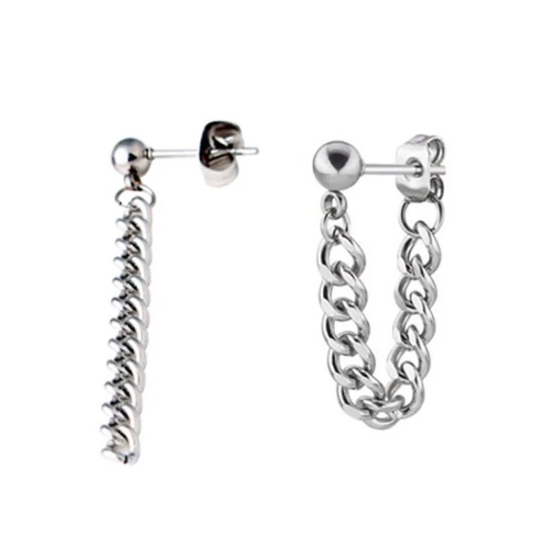 Stainless Steel Hoop Dangle Earrings