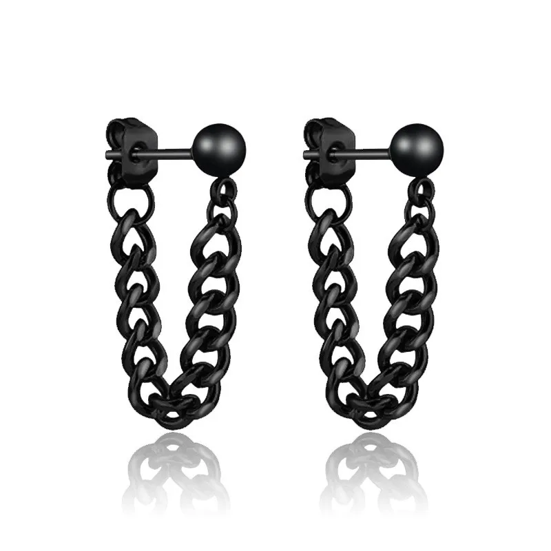 Stainless Steel Hoop Dangle Earrings