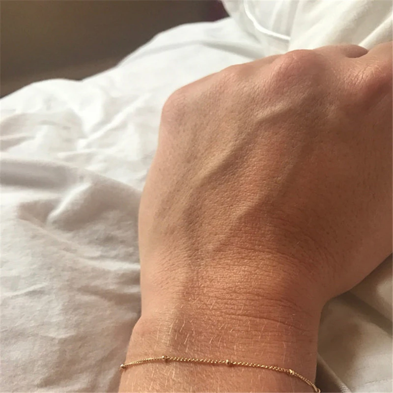 Delicate Dew Drops Bracelet - Dainty, Thin Gold Chain for Layering by GLDN/Layered and Long - LB801