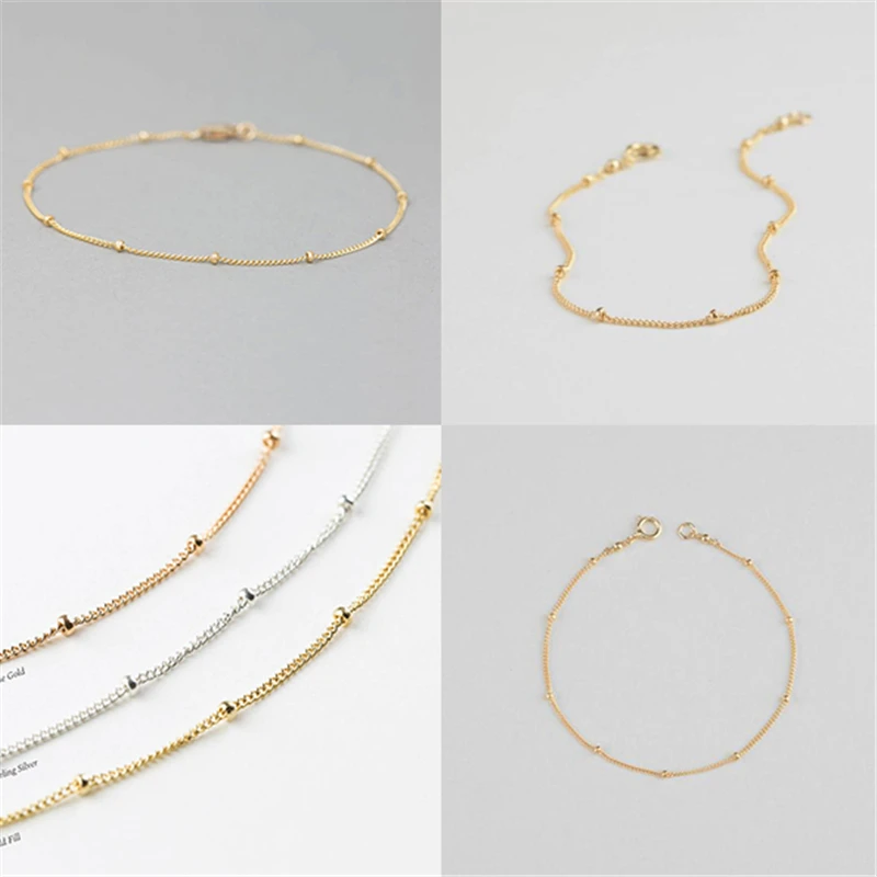 Delicate Dew Drops Bracelet - Dainty, Thin Gold Chain for Layering by GLDN/Layered and Long - LB801