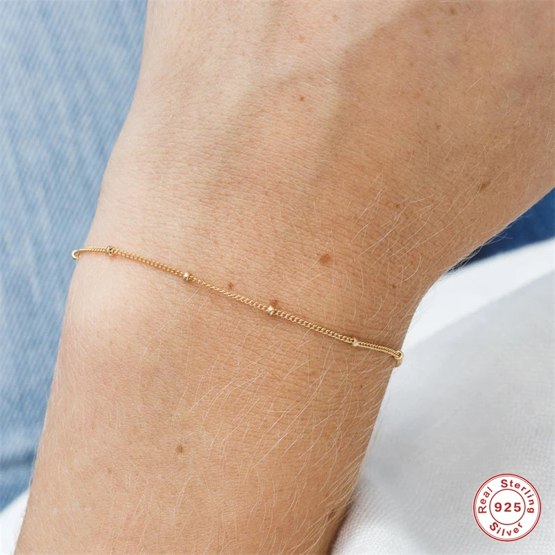 Delicate Dew Drops Bracelet - Dainty, Thin Gold Chain for Layering by GLDN/Layered and Long - LB801