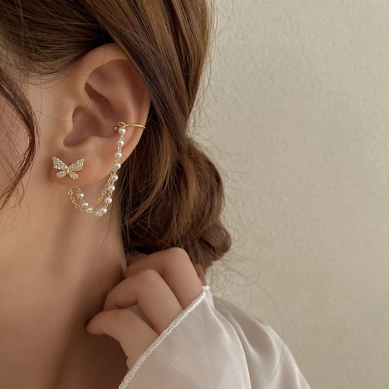Butterfly Tassel Chain Earrings
