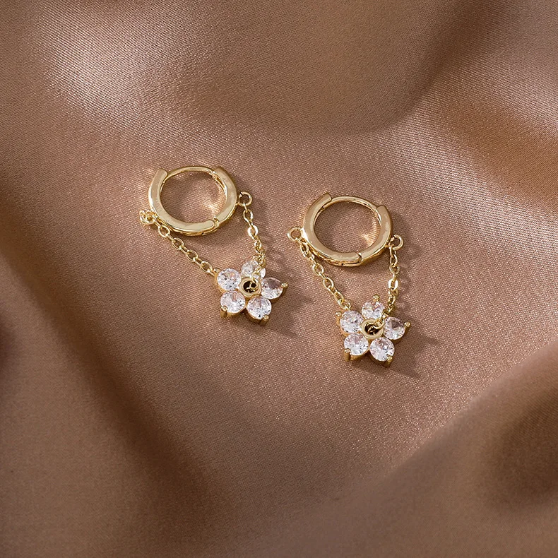 Flower Huggie Earrings