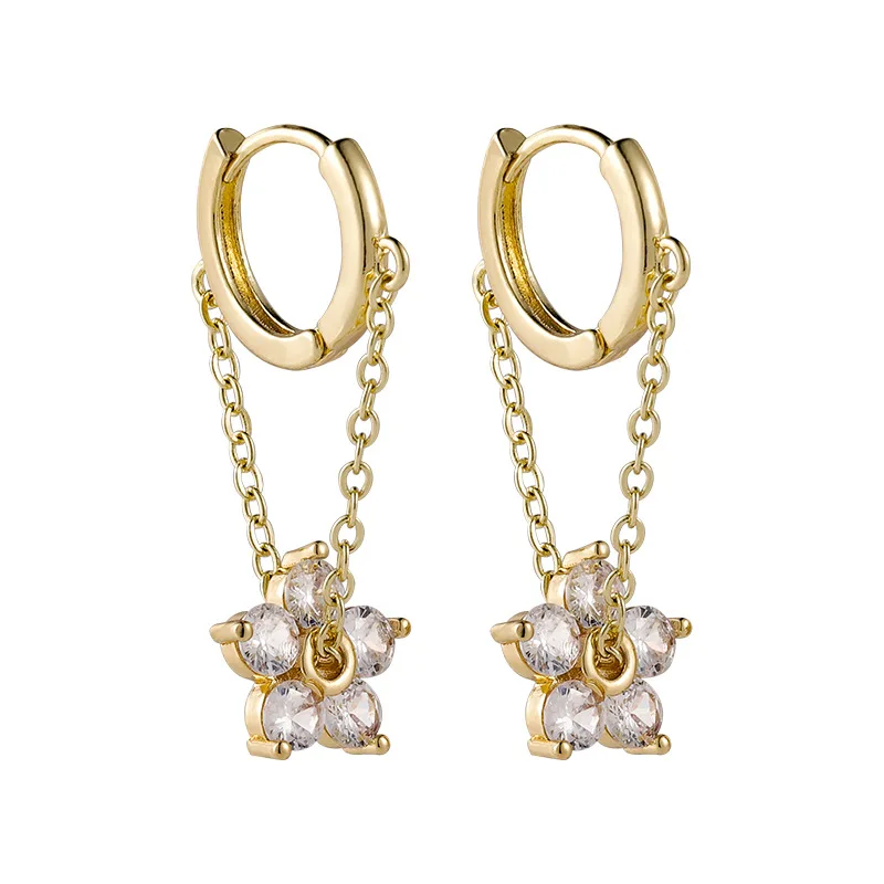 Flower Huggie Earrings