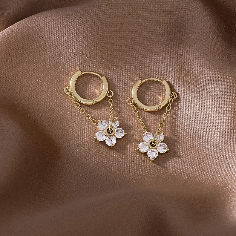Flower Huggie Earrings