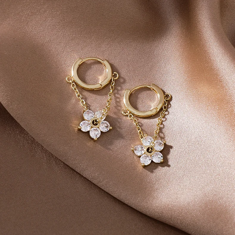 Flower Huggie Earrings